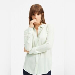 Everlane 100% Silk Button Down Long Sleeve Top